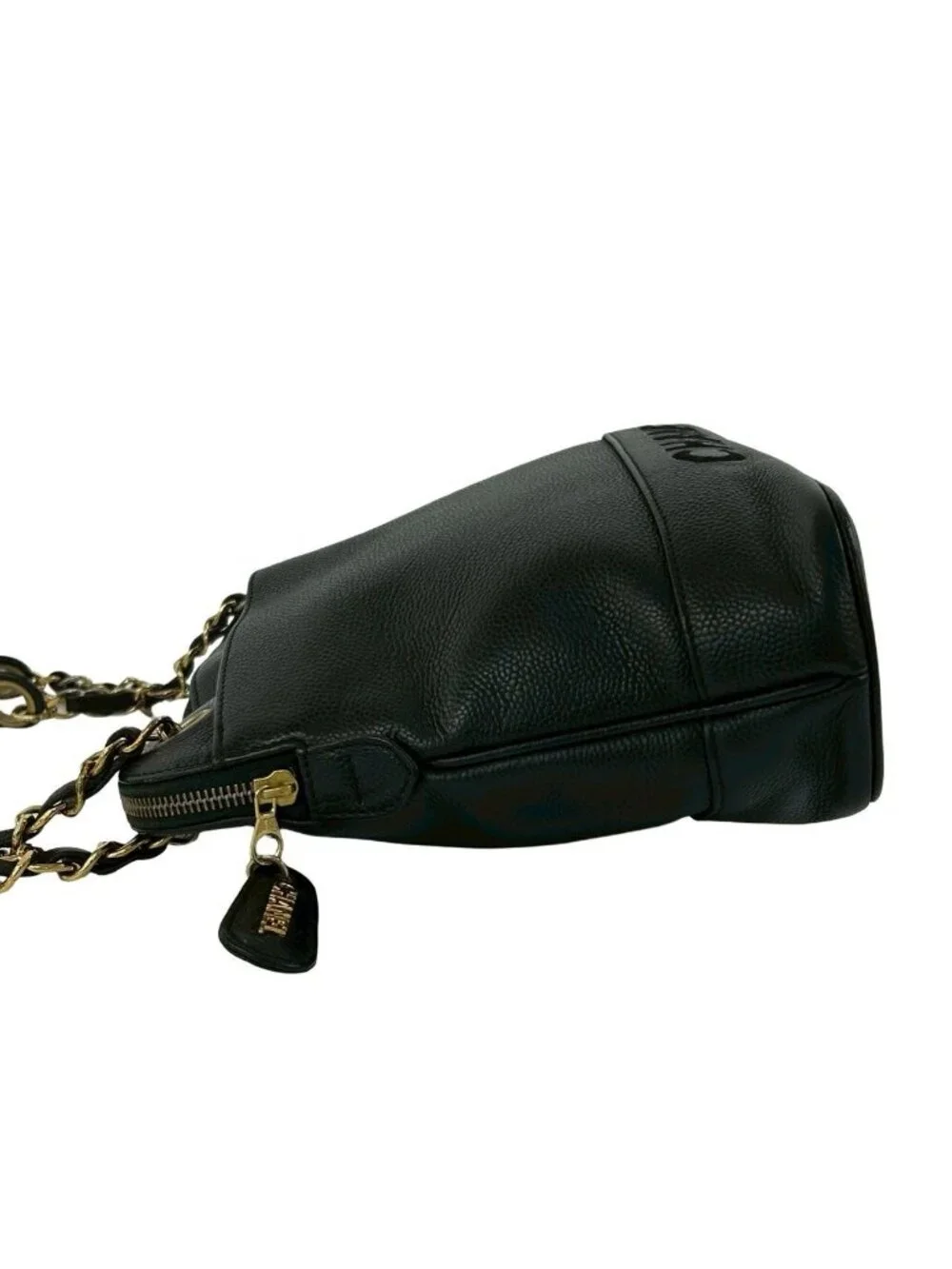 Chanel Card Vintage Caviar Leather Shoulder Bag Tote Black